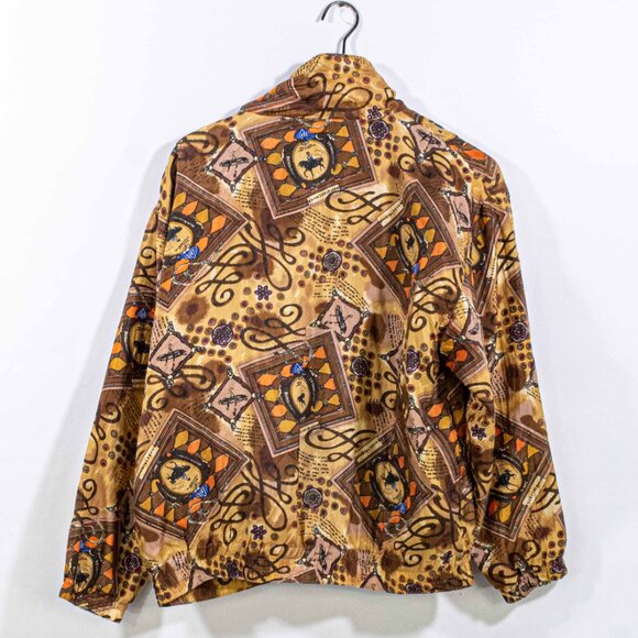Equestrian Horse AOP Silk Bomber Jacket Medium VTG 90s Streetwear - Picture 2 of 8